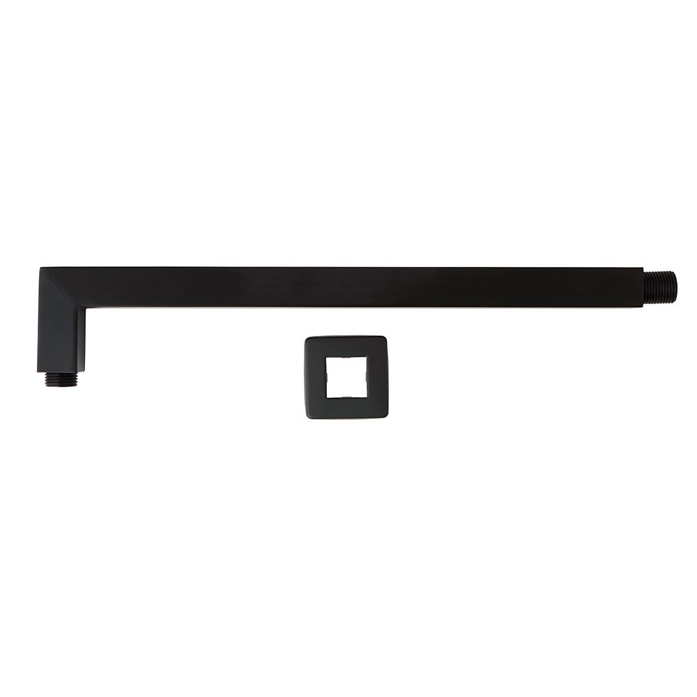 Braț de duș negru mat formă rectangulară