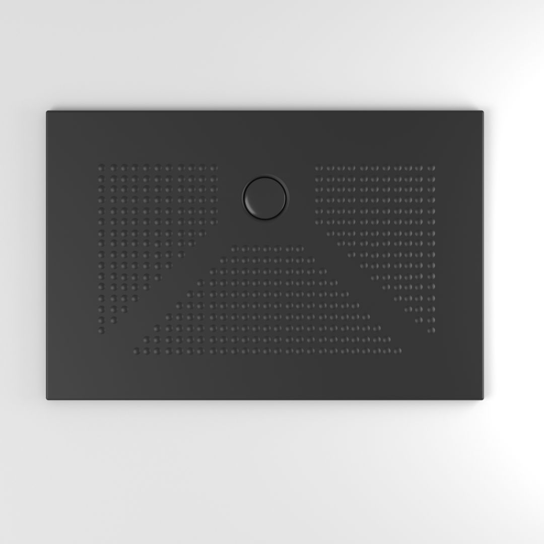 Cadita dus dn ceramica, negru mat, Delfino, 100x80 cm