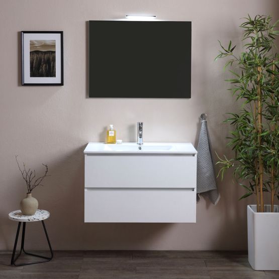 Mobile bagno 90cm con 2 cassetti bianco