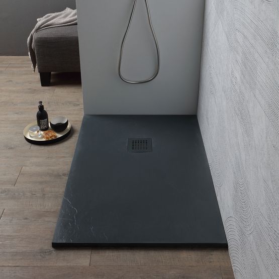 Cadita dus 120x70 cm, gri antracit efect piatra Cadita dus 120x70 cm, gri antracit efect piatra